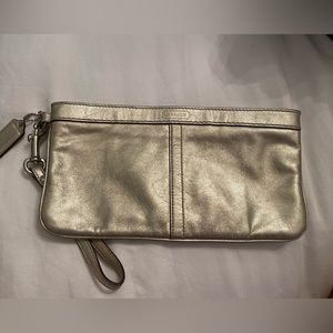 Coach gold wristlet